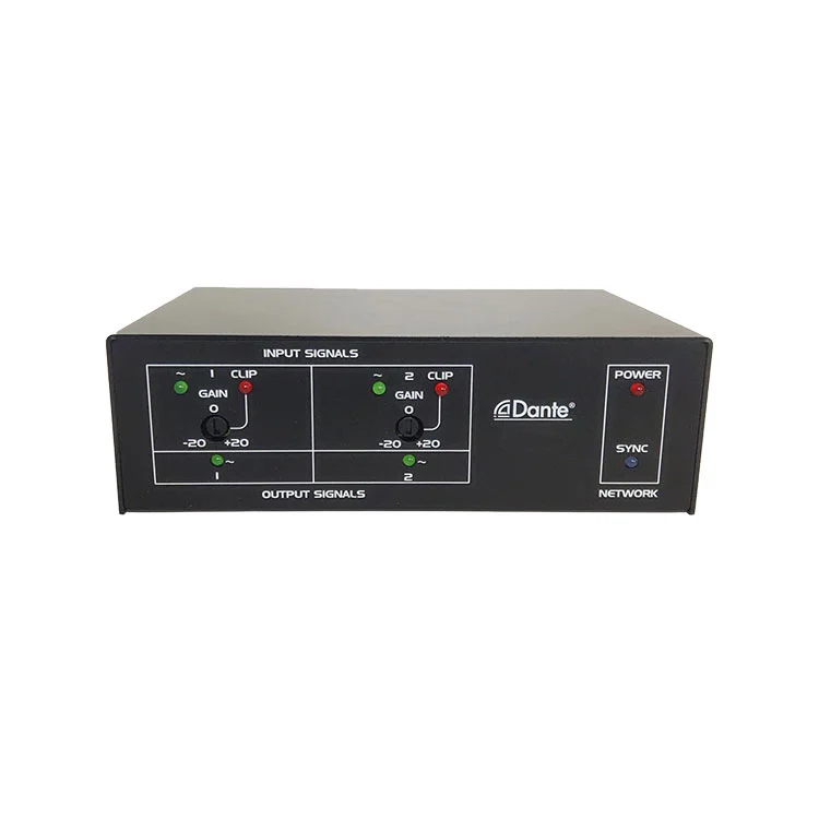 2 microfoon en lijningangen Dante interface