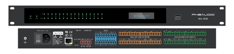 MU-1616 16*16 Dante Netwerk Audio DSP-processor